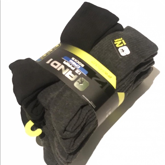 12 PAIRS AND1 Long Crew PROPLATINUM Socks 6 - 12.5 - Picture 3 of 8